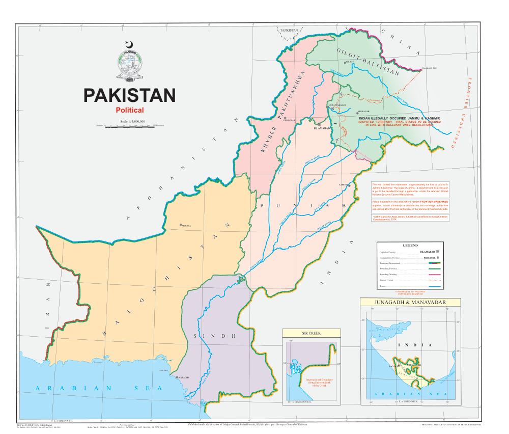 Political map of Pakistan showing nationwide tracking coverage